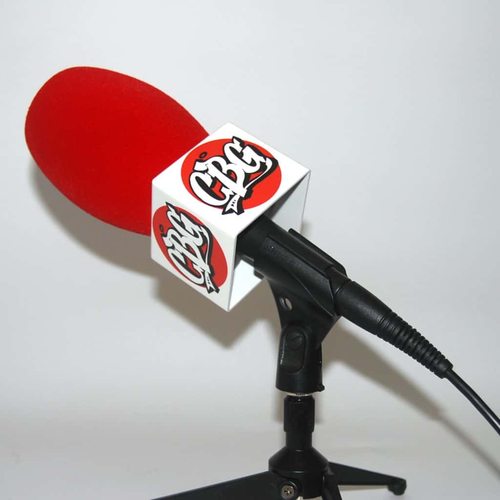 Cubilete microfono con logo
